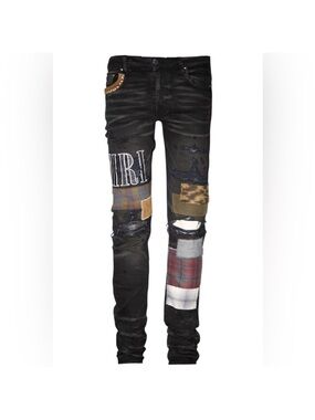 Amiri Blue Patchwork Jeans